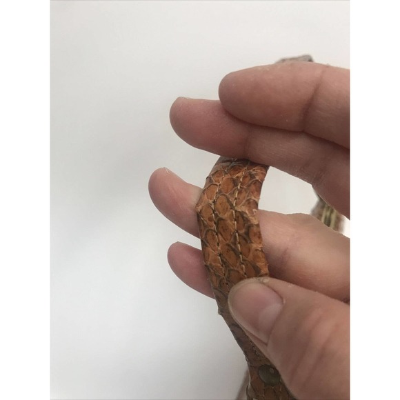 Vintage Handbag Faux Snakeskin 1940 Caramel Color Fashionable - Picture 11 of 13